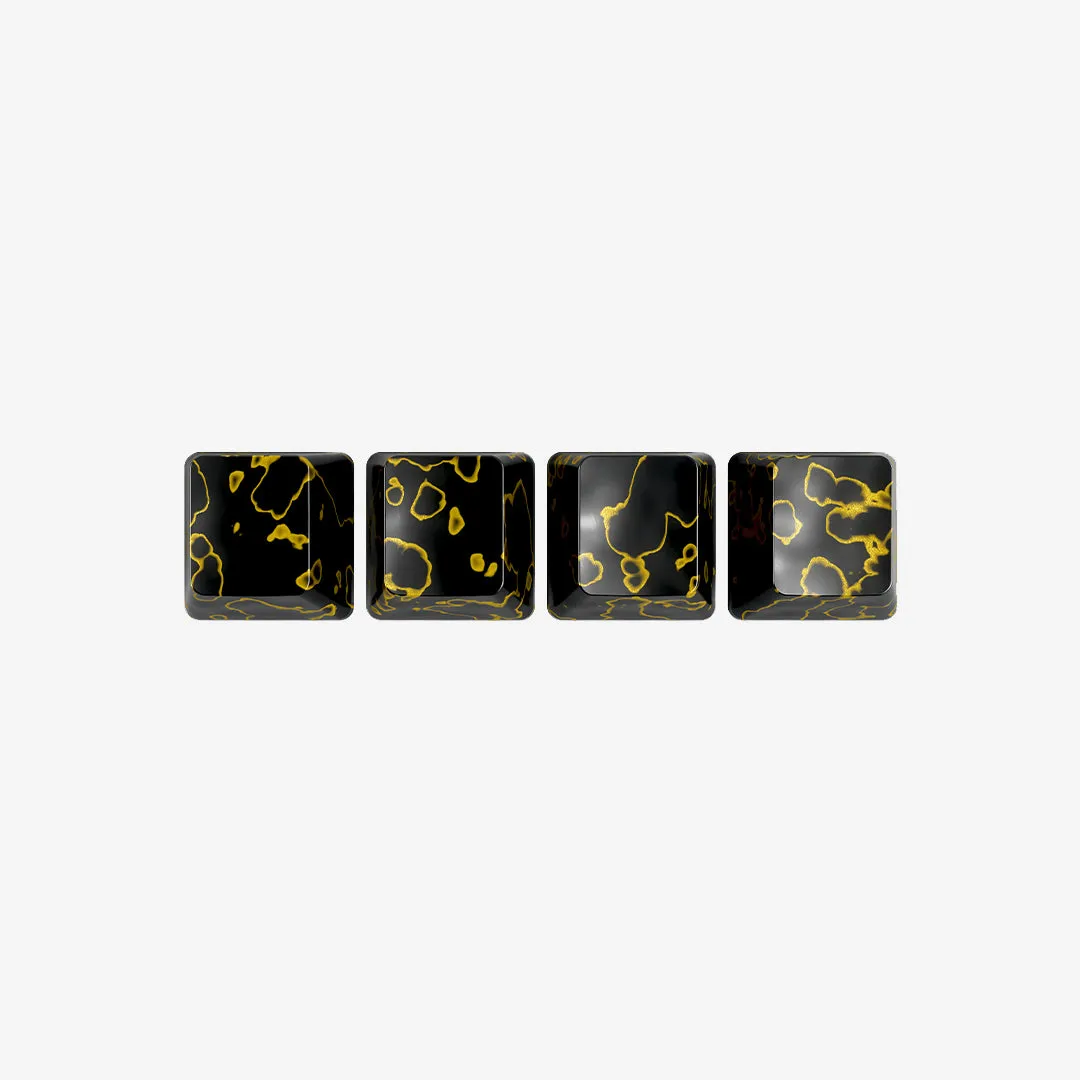 Cerakey Rhino-Skin Obsidian keycaps Alpha Plus