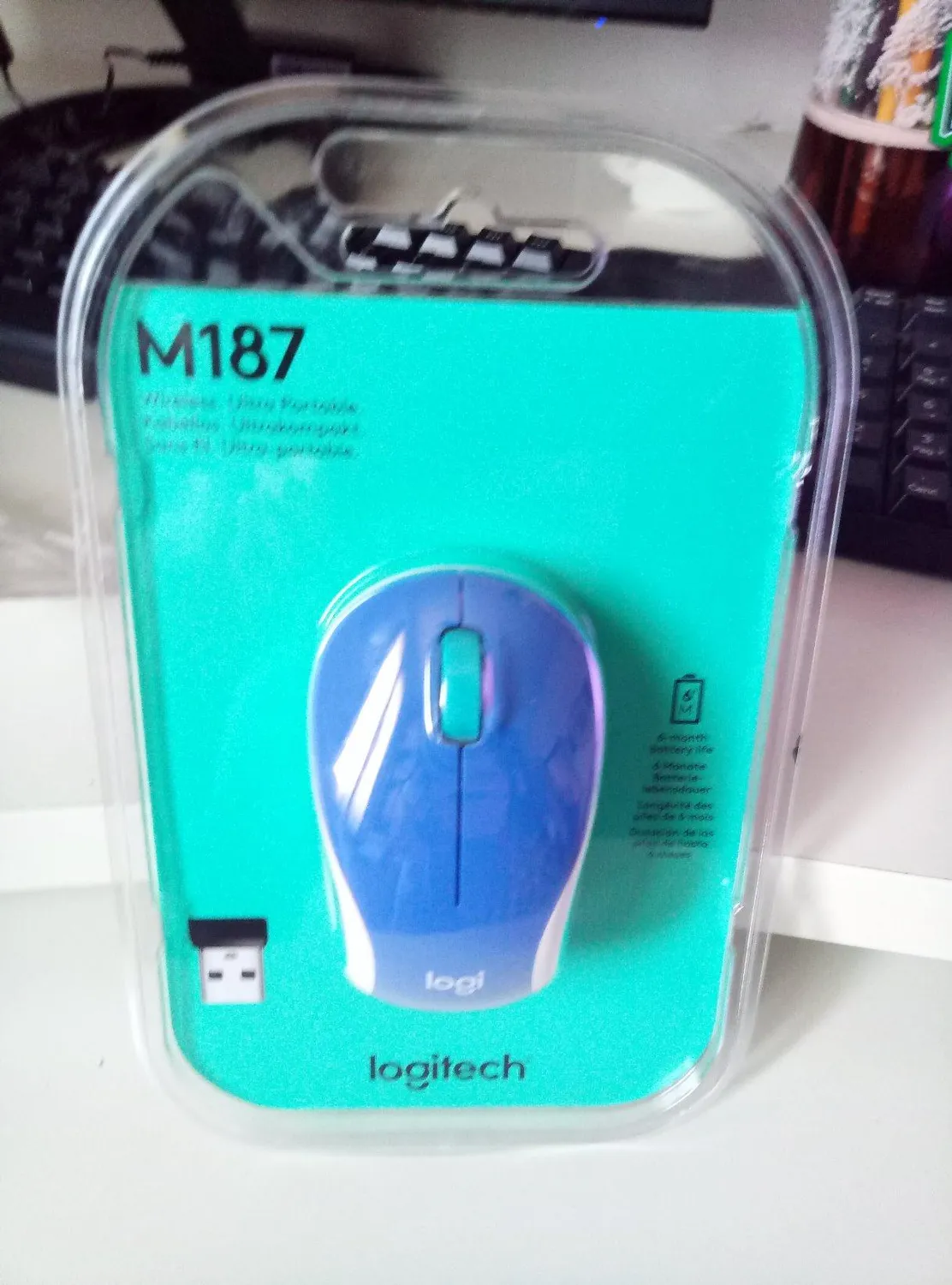 Logitech M187 mouse wireless nero ultracompatto