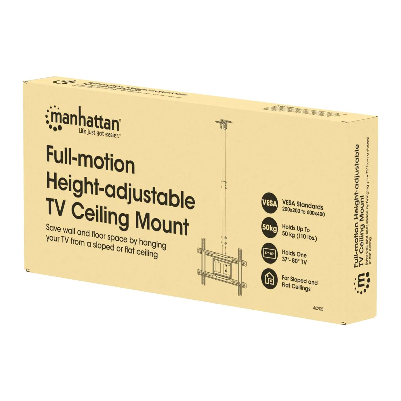Manhattan supporto TV a soffitto 37-80" full-motion 50 kg