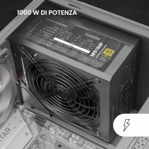Mars Gaming MPB1000P alimentatore ATX 1000W modulare nero Gold