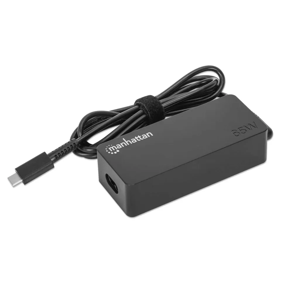 Manhattan USB-C Caricabatterie Laptop 65W PD nero