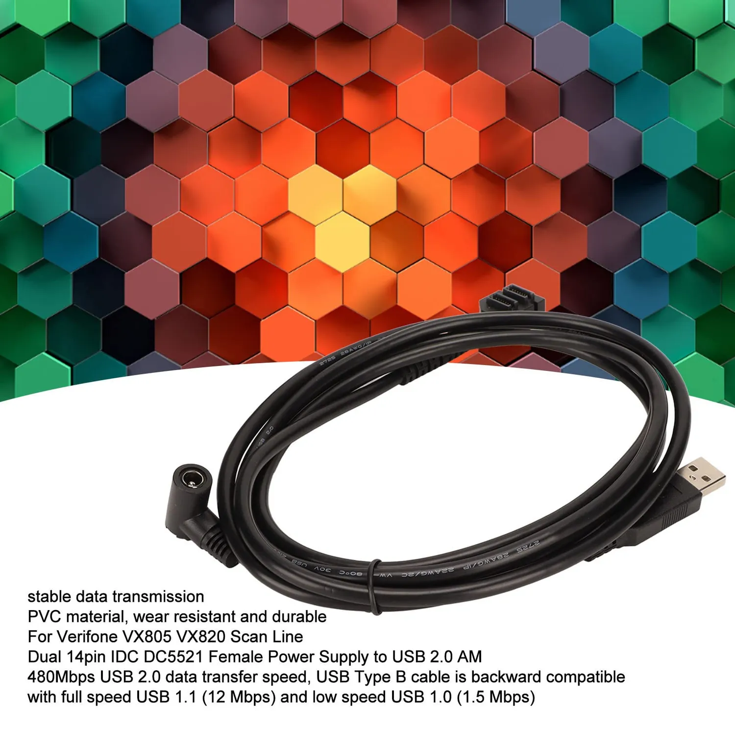 Zunate cavo scanner USB 2m per Verifone VX805 VX820
