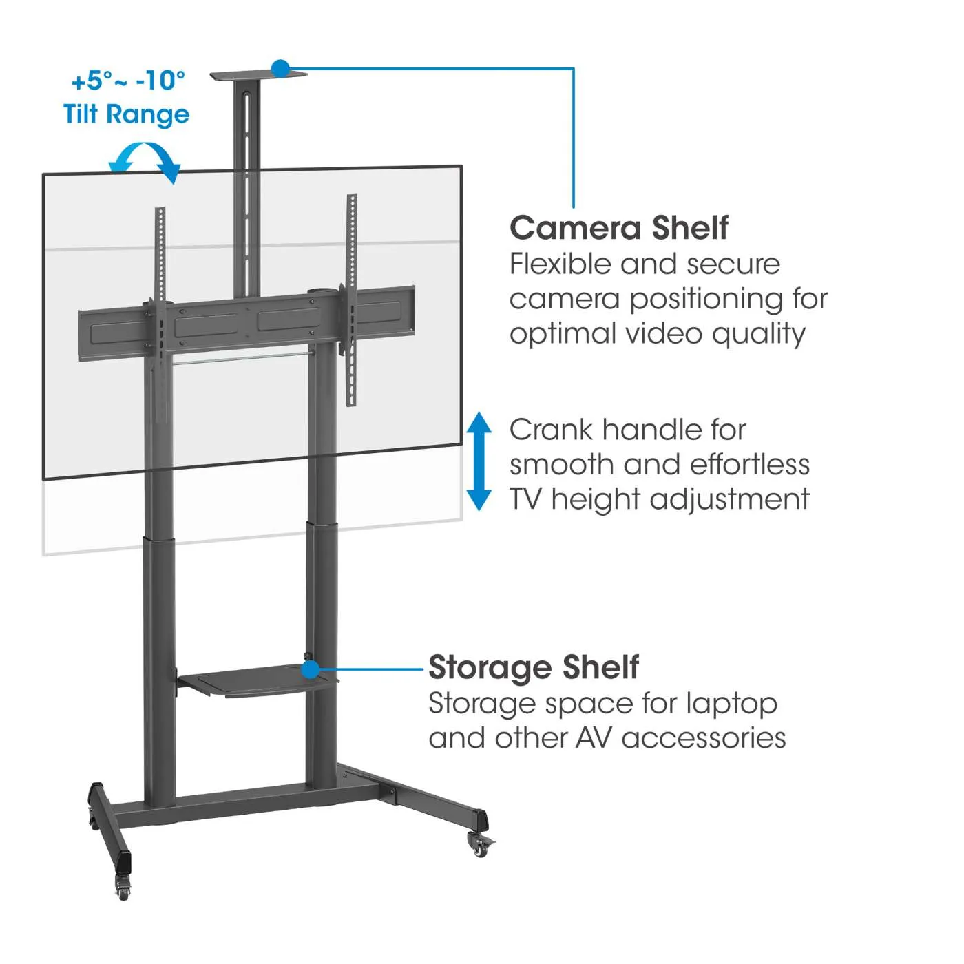 Manhattan Large-Screen carrello TV 60-120" 120 kg