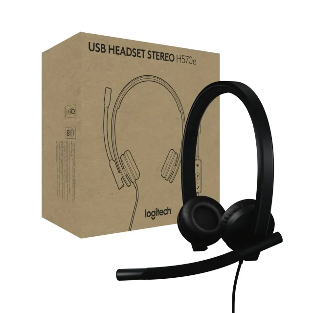 Logitech H570e cuffia con microfono USB Teams leggera
