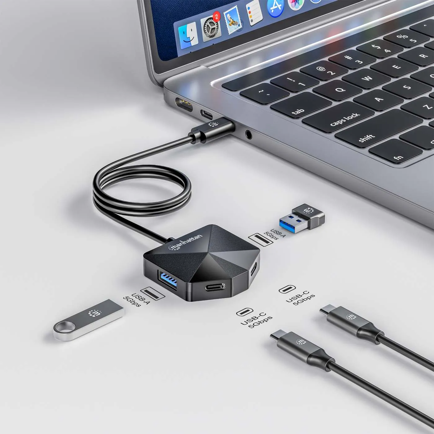 Manhattan 4-Port USB 3.0 Combo Hub 2x2 usb 2+2 porte