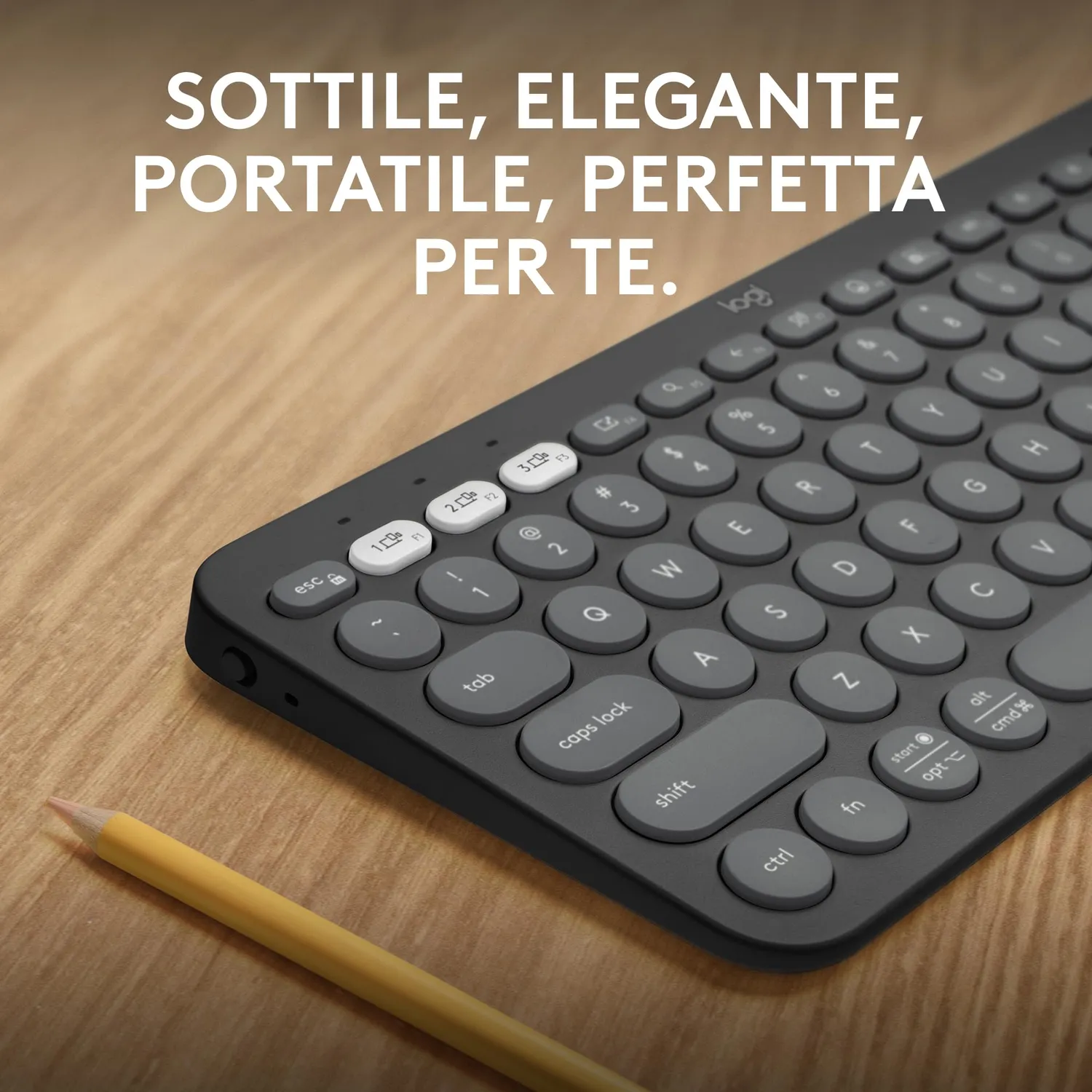 Logitech Pebble Keys 2 K380s tastiera bluetooth grafite