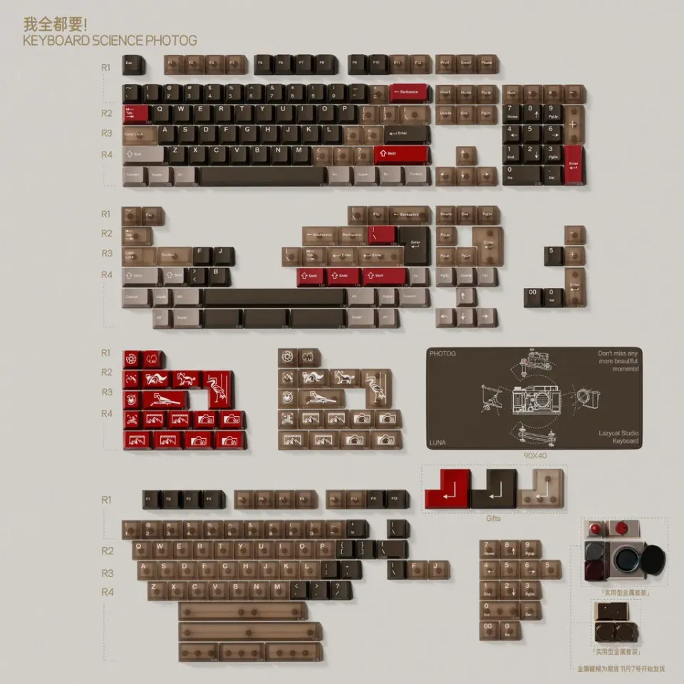 CoffeeKeys PhotoG R2 keycap set completo Cherry 1,6mm