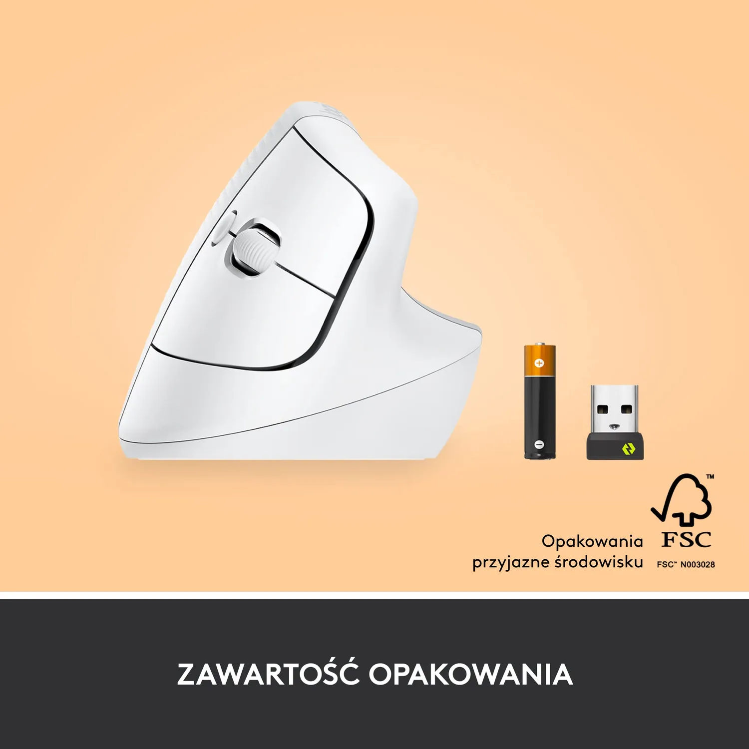 Logitech Lift for Business mouse verticale wireless bianco