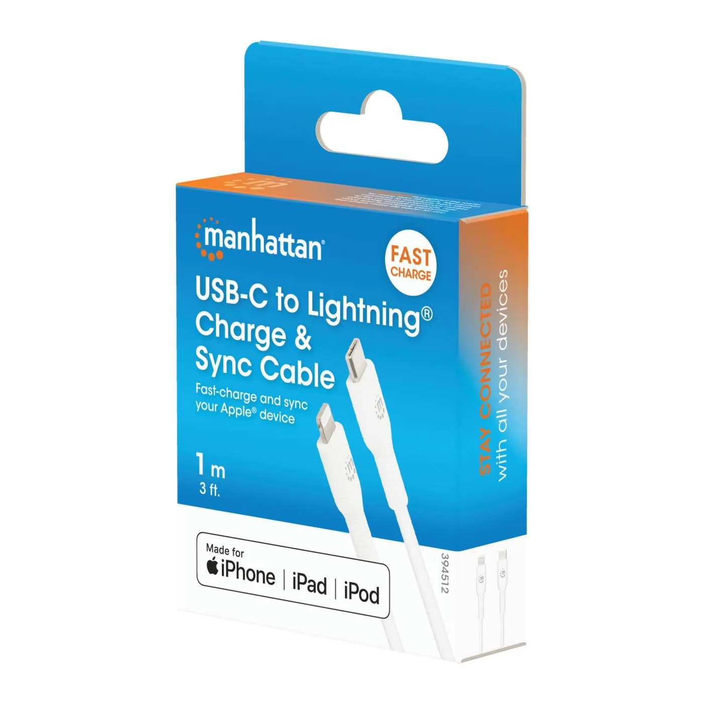 Manhattan Cavo USB-C Lightning 1 m MFi Bianco