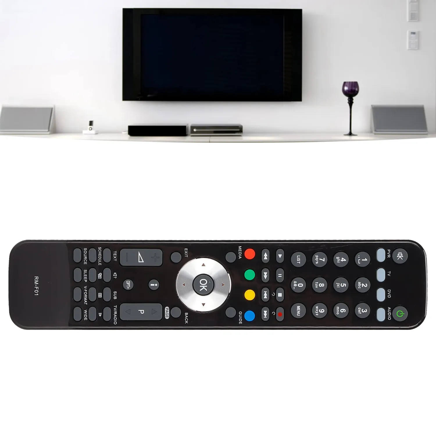 Zunate RM-F01 Telecomando Ricambio Humax Foxsat-HDR Nero