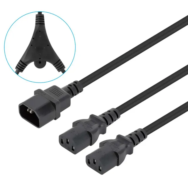 Manhattan Cavo Y-Splitter 2x C13 a C14 1,8 m Nero