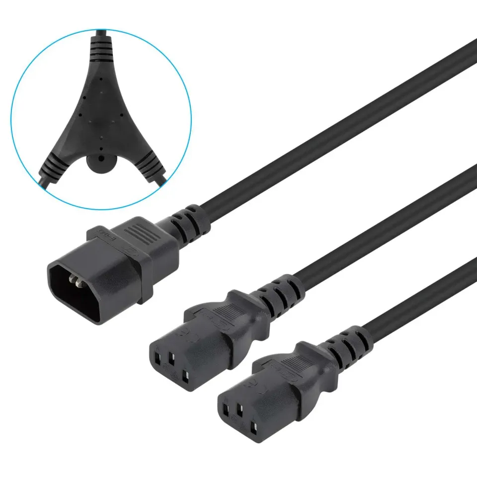 Manhattan Cavo Y-Splitter 2x C13 a C14 1,8 m Nero