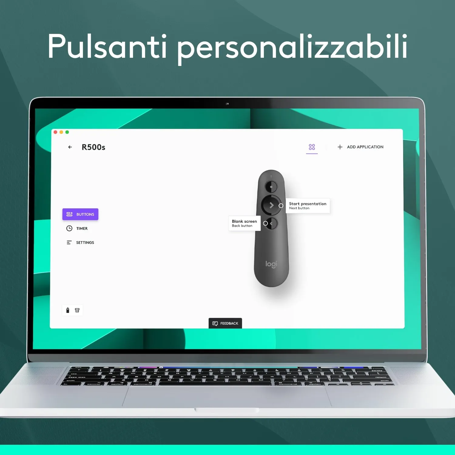 Logitech R500s telecomando presentazioni laser grigio scuro