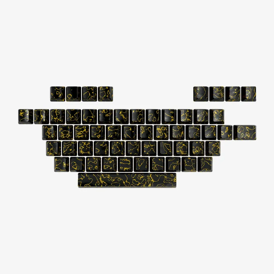 Cerakey Rhino-Skin Obsidian keycaps Alpha Plus