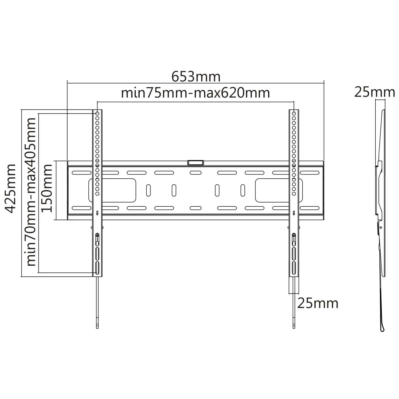 Manhattan supporto TV parete 37-70" fisso nero 50kg