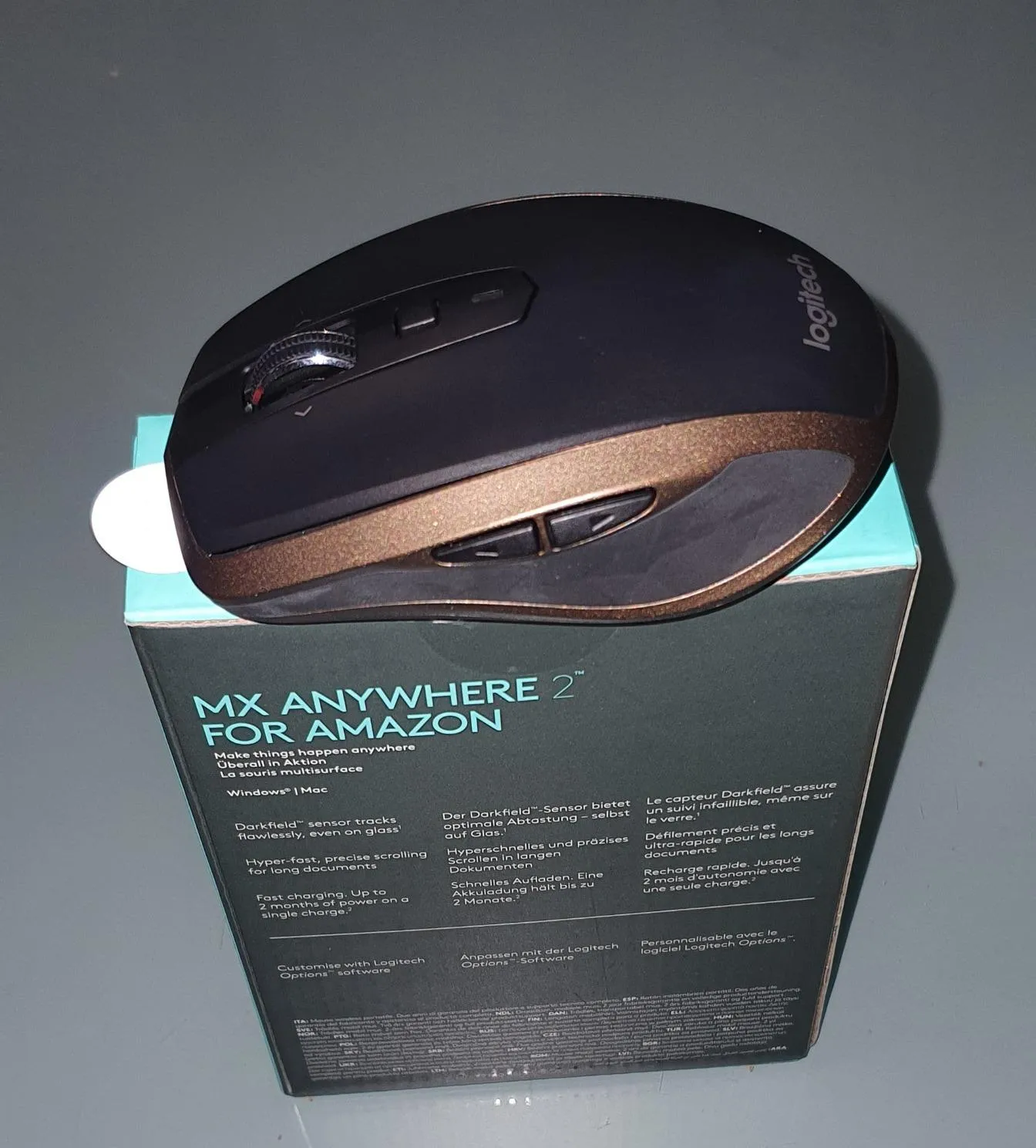 Logitech MX Anywhere 2 mouse wireless grigio Bluetooth