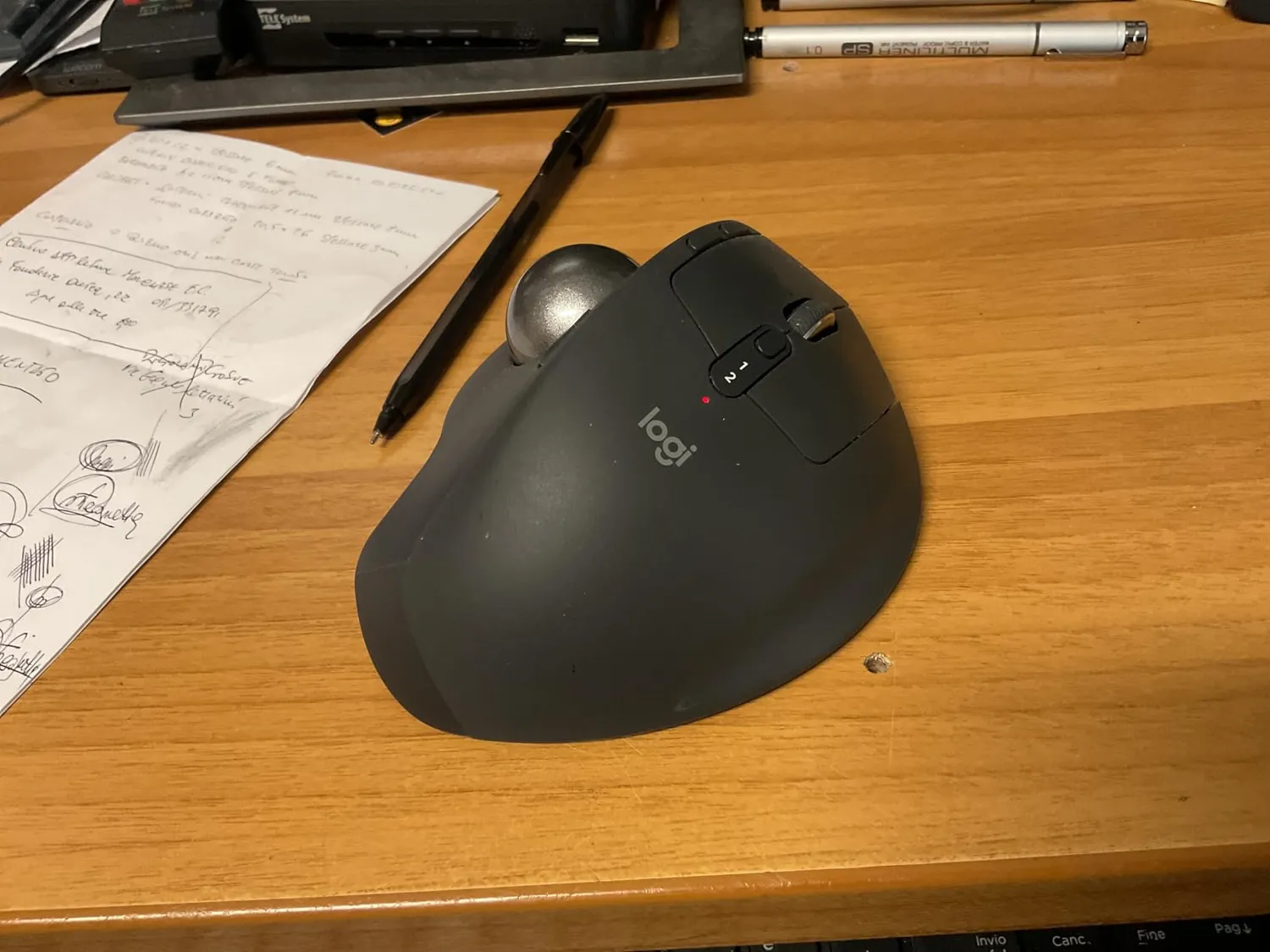 Logitech MX Ergo Trackball Mouse Wireless Ergonomico Precisione