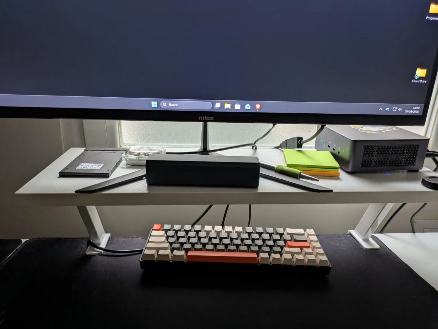 Mars Gaming MGDS supporto monitor bianco 60x20cm 17cm