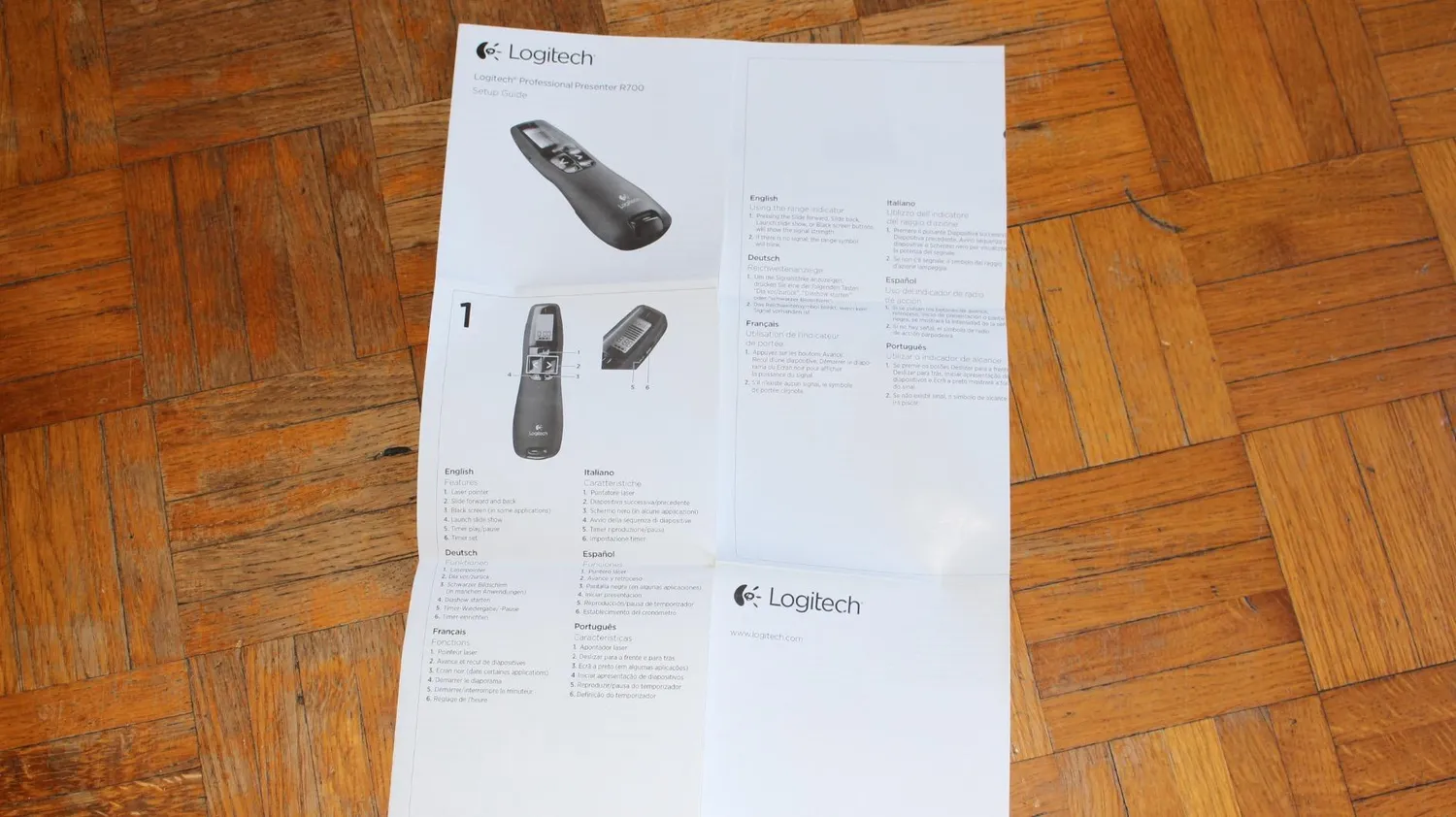 Logitech R700 telecomando presentazioni laser verde versione italiana