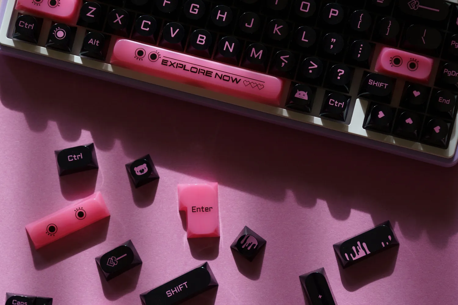CoffeeKeys Dark Blush keycap PBT DDA 170 tasti