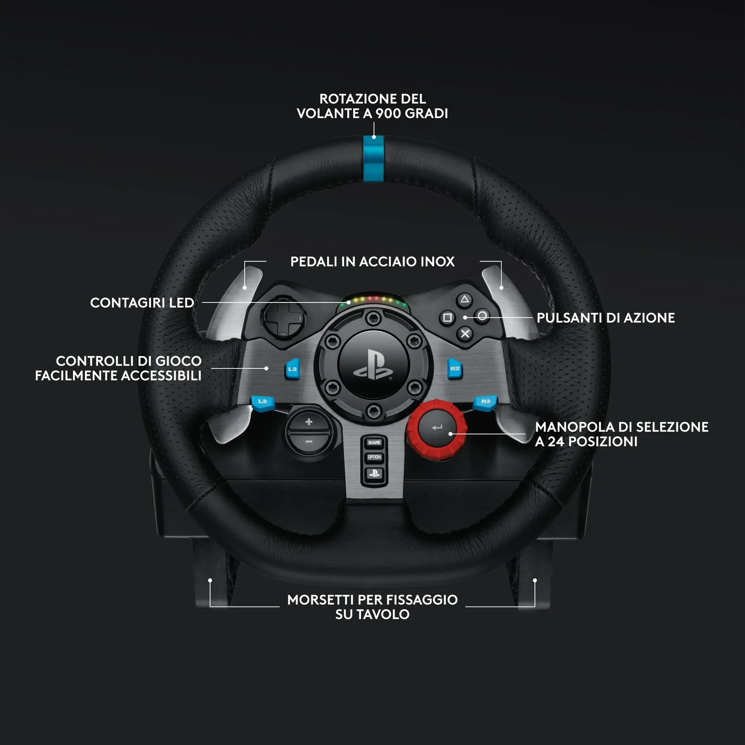 Logitech G G29 volante racing PS PC con cambio a H