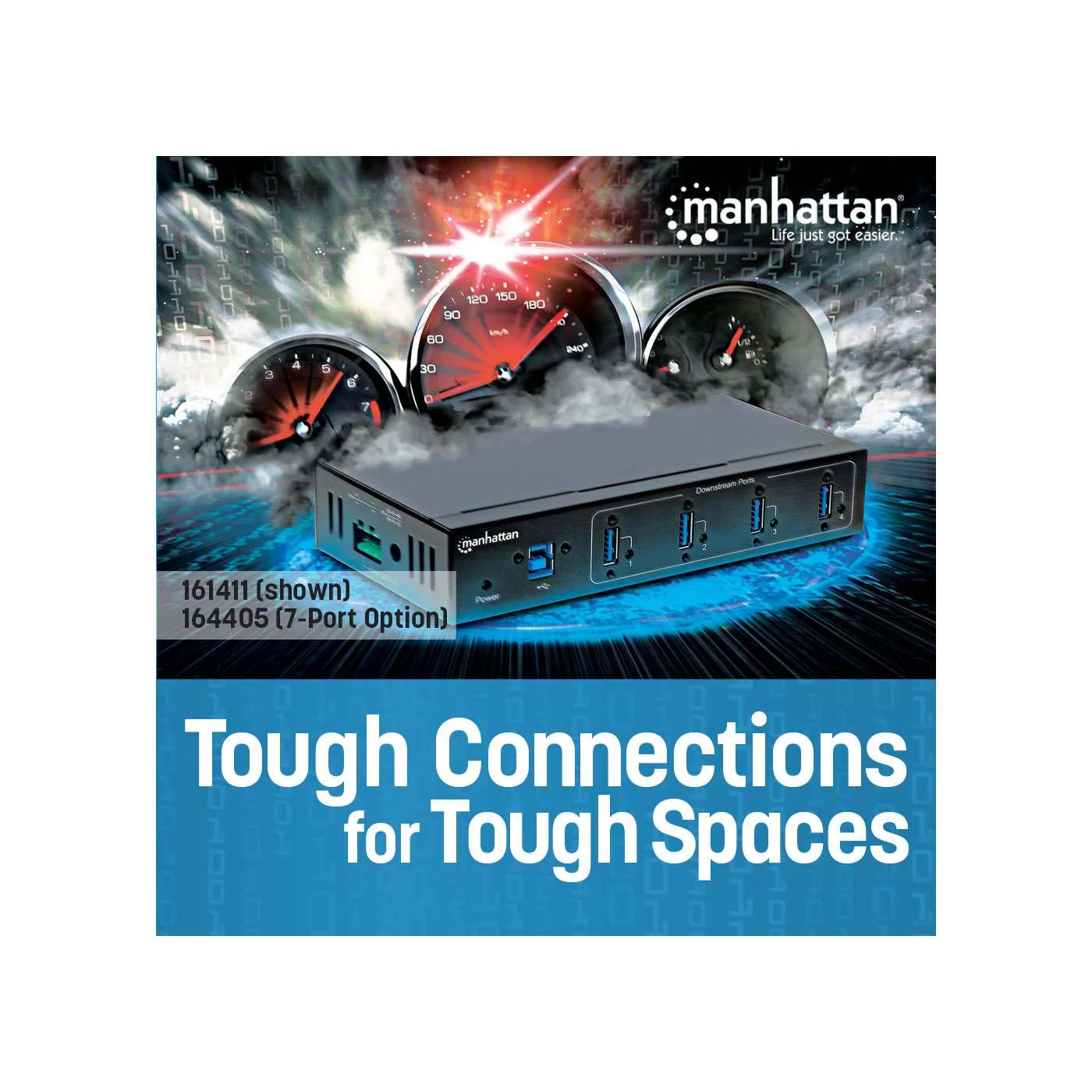 Manhattan Hub USB 3.0 industriale 7 porte 5 Gbps