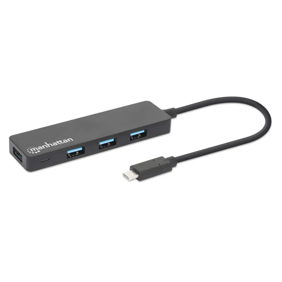 Manhattan 4-Port Hub USB-C a USB-A 5Gbps portatile