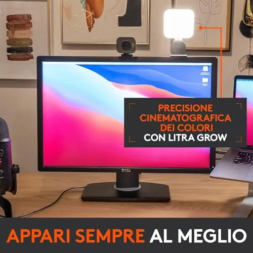 Logitech Litra Glow + StreamCam Webcam Luce Streaming Nero