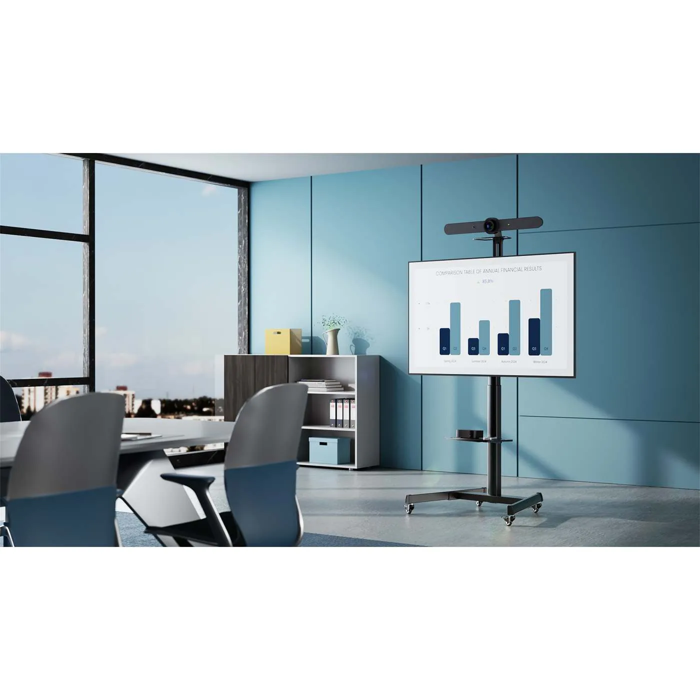 Manhattan Carrello TV 37-86" 70 kg nero regolabile