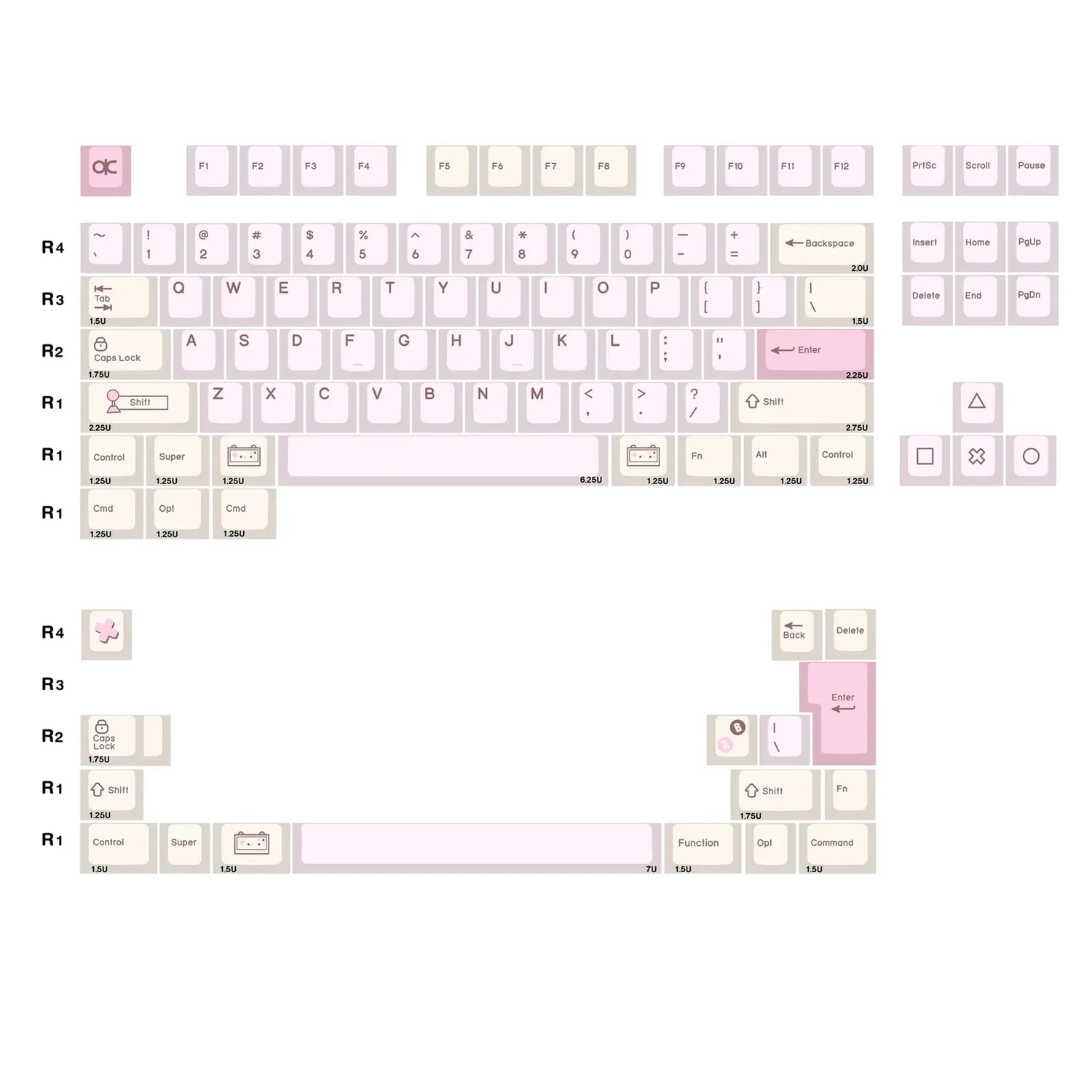 QK65 Mk3 keycap Retro Console set + switch Rye 70pz