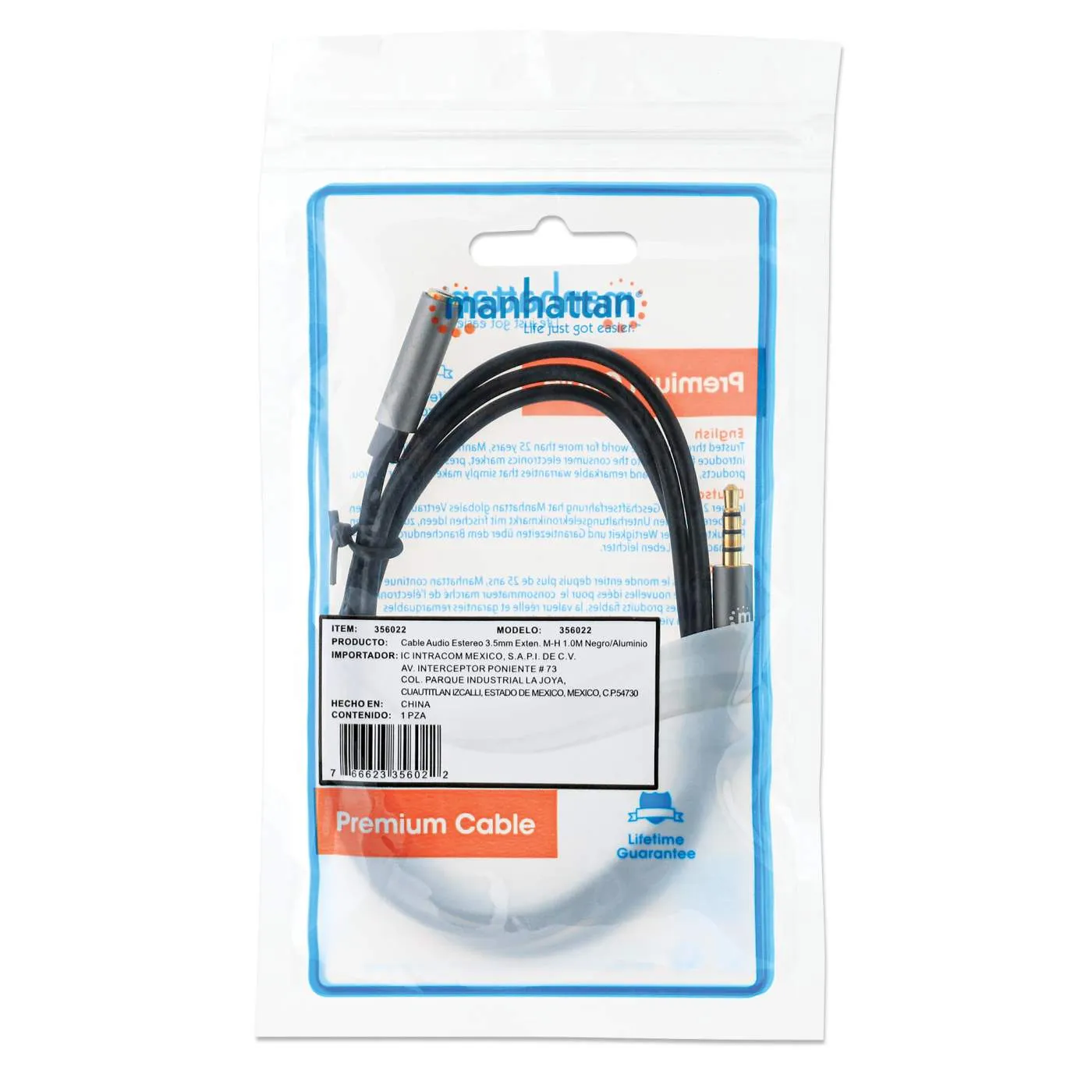 Manhattan Cavo Prolunga Audio Jack 3.5 mm HiFi
