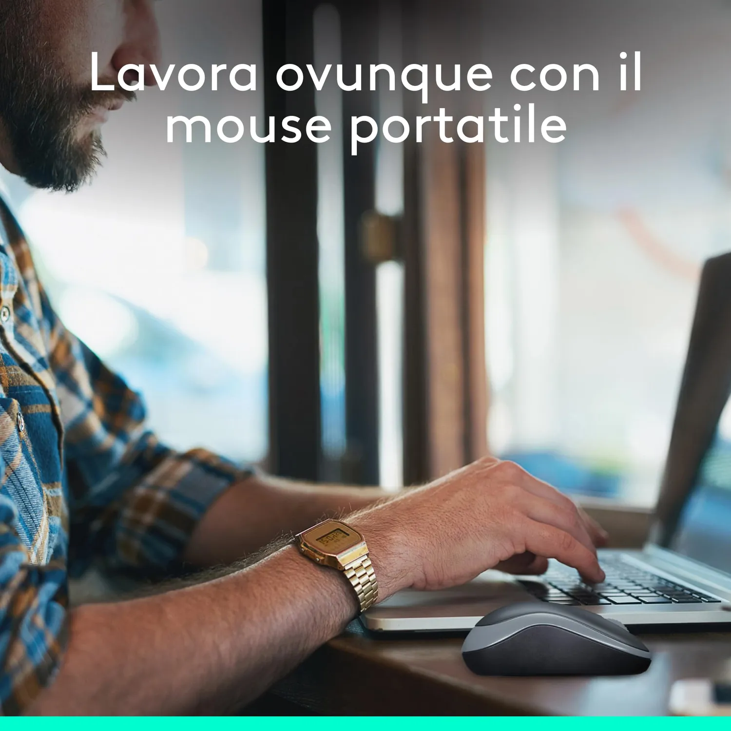 Logitech M185 Mouse Wireless Blu 2,4 GHz Compatto