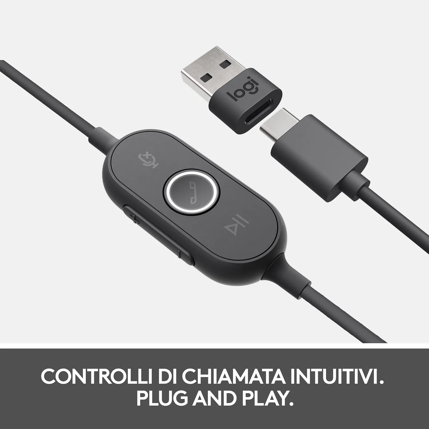 Logitech Zone 750 cuffie on-ear USB-C con microfono