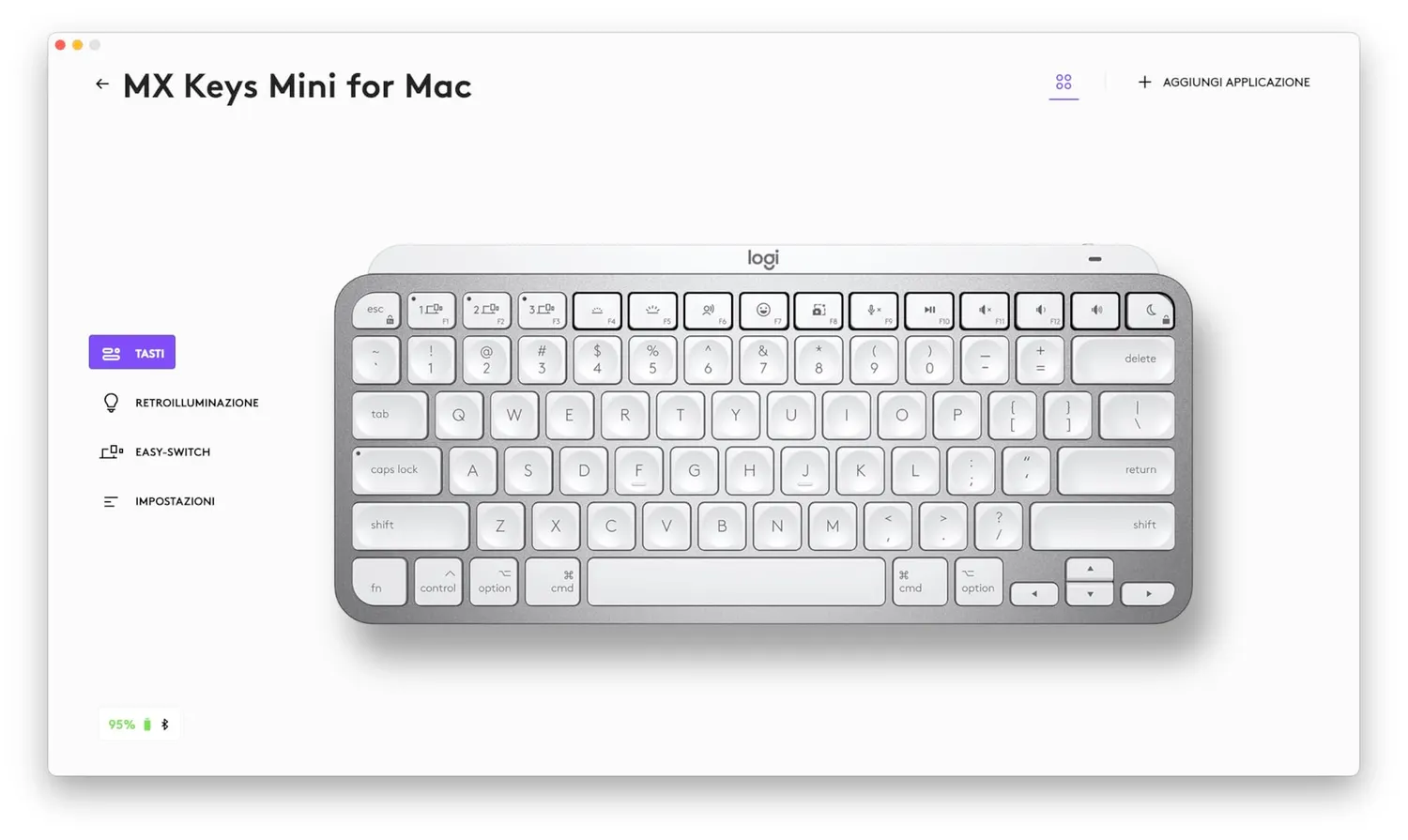 Logitech MX Keys Mini for Mac tastiera ITA QWERTY retroilluminata
