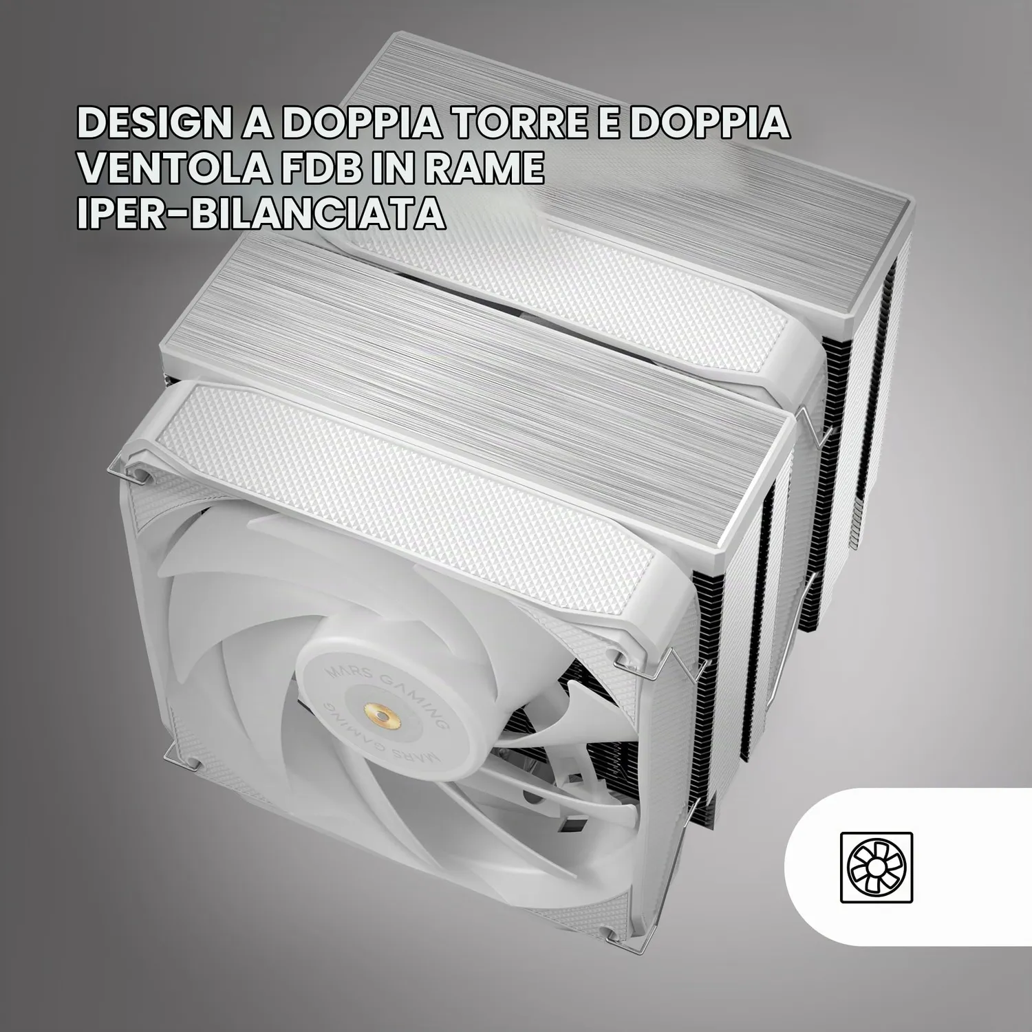Mars Gaming MCPU-XU9W dissipatore CPU doppia torre bianco 400W