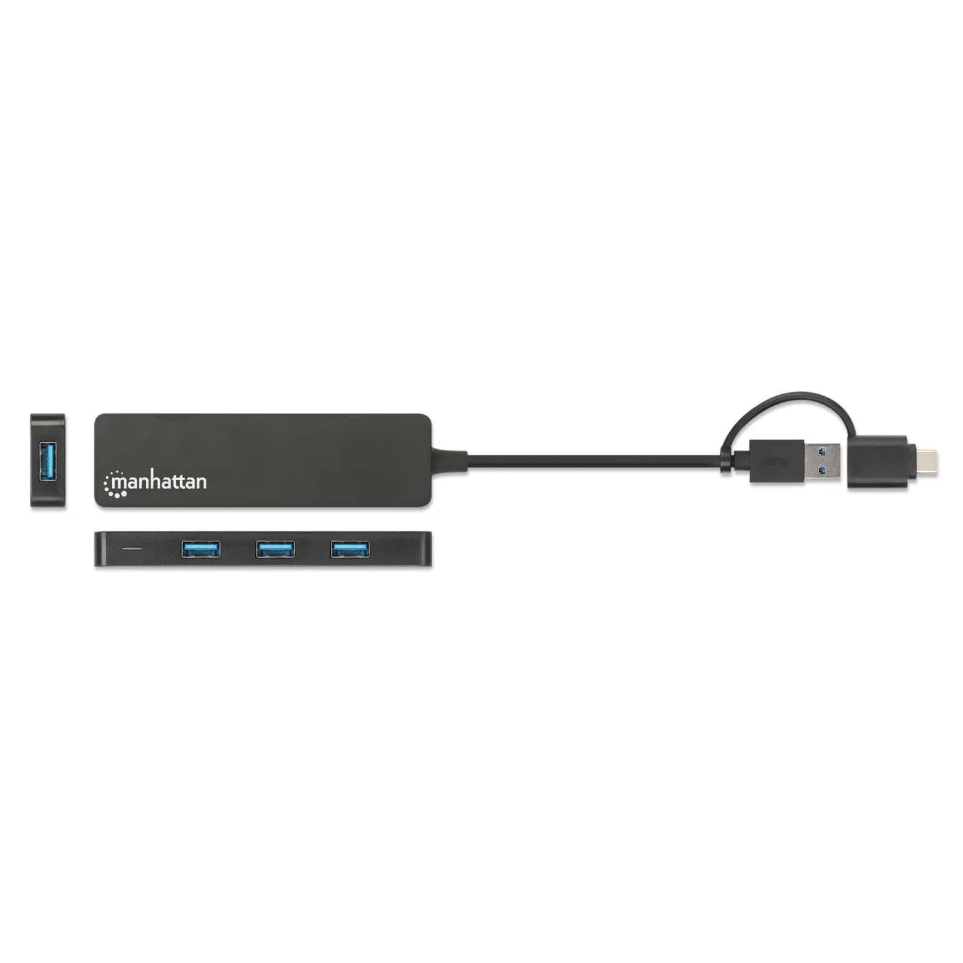 Manhattan Hub USB 3.0 4 Porte USB-A Combo USB-C/A 5Gbps