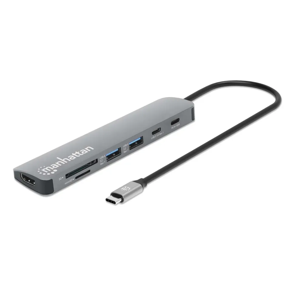 Manhattan 7-in-1 USB-C docking station HDMI 4K 100W