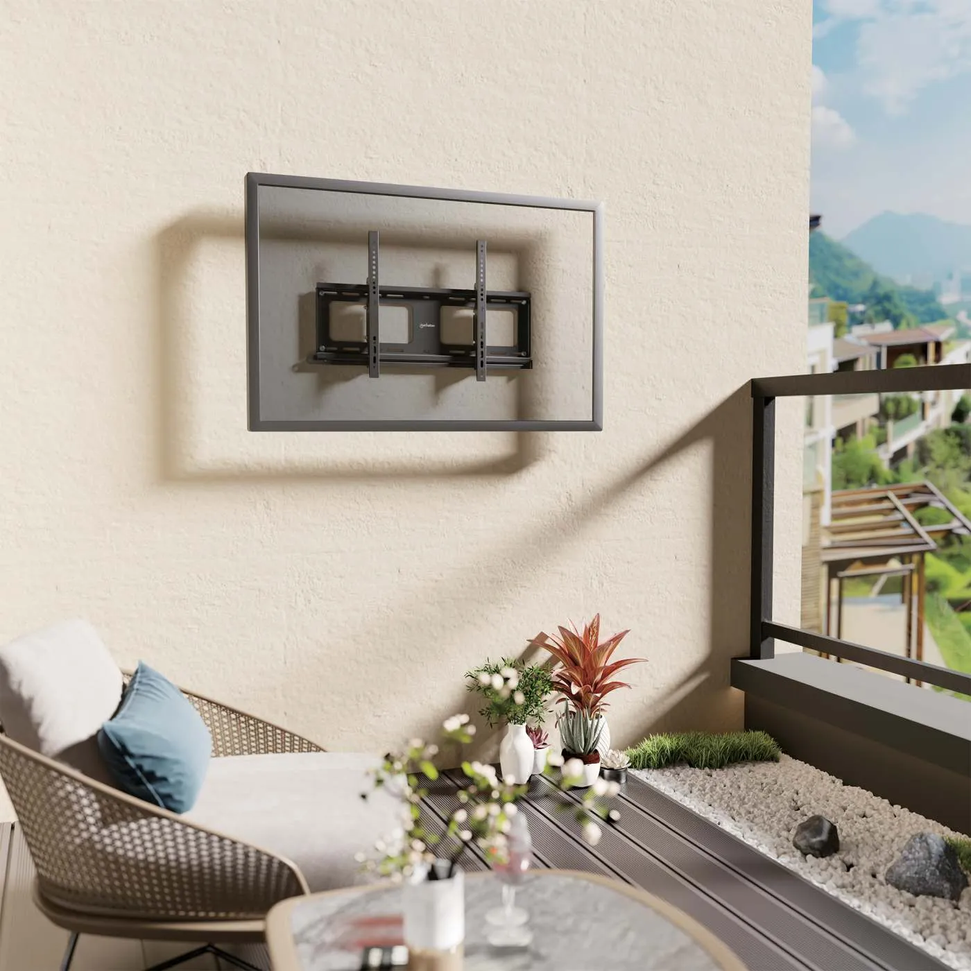 Manhattan supporto TV parete esterno 37"-86" inclinabile antifurto