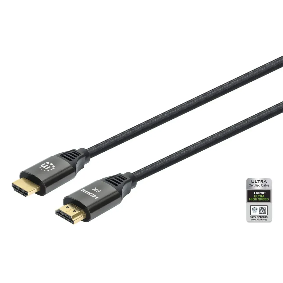 Manhattan Ultra cavo HDMI 8K 60Hz 3m intrecciato nero