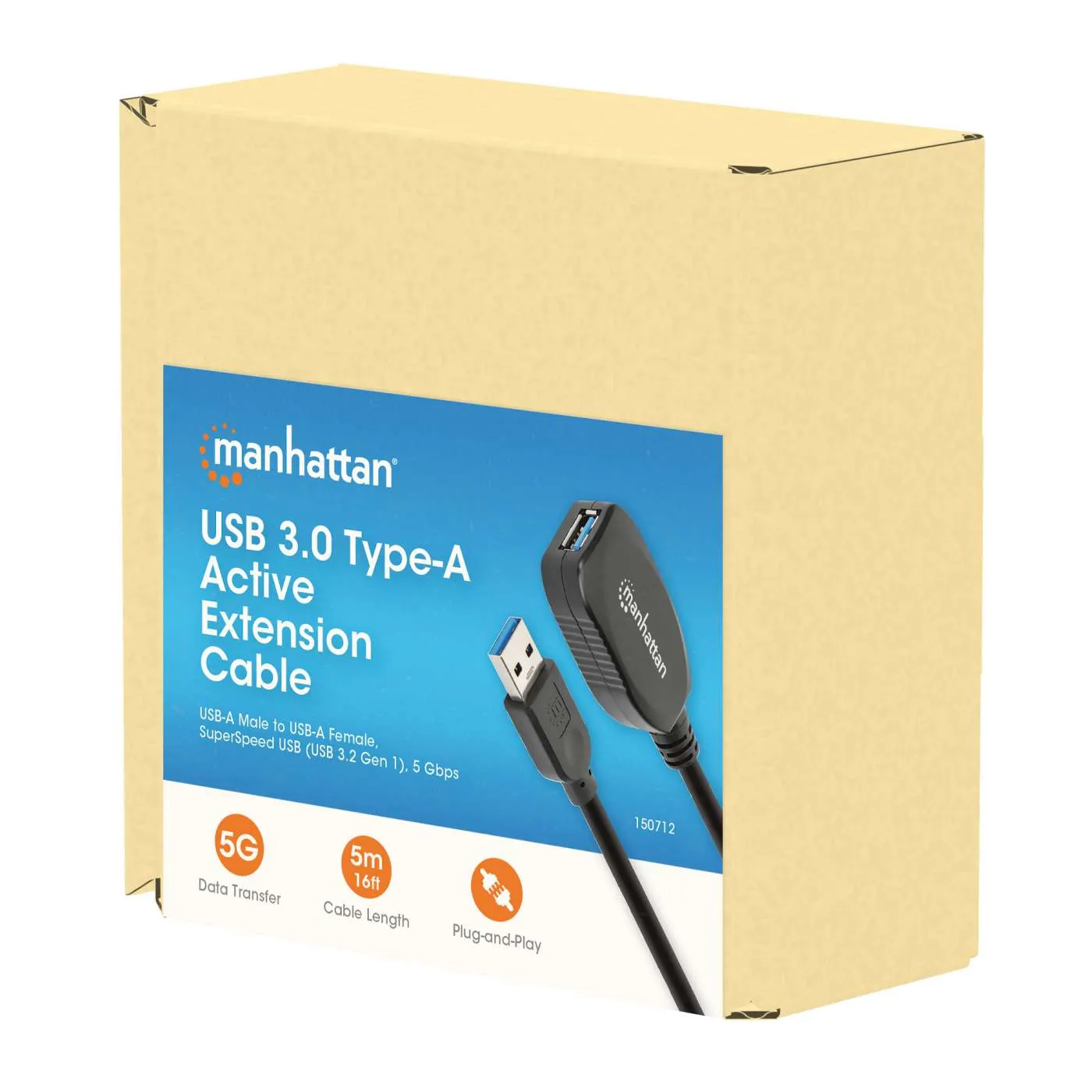 Manhattan Prolunga USB 3.0 Attiva 5 m 5 Gbps
