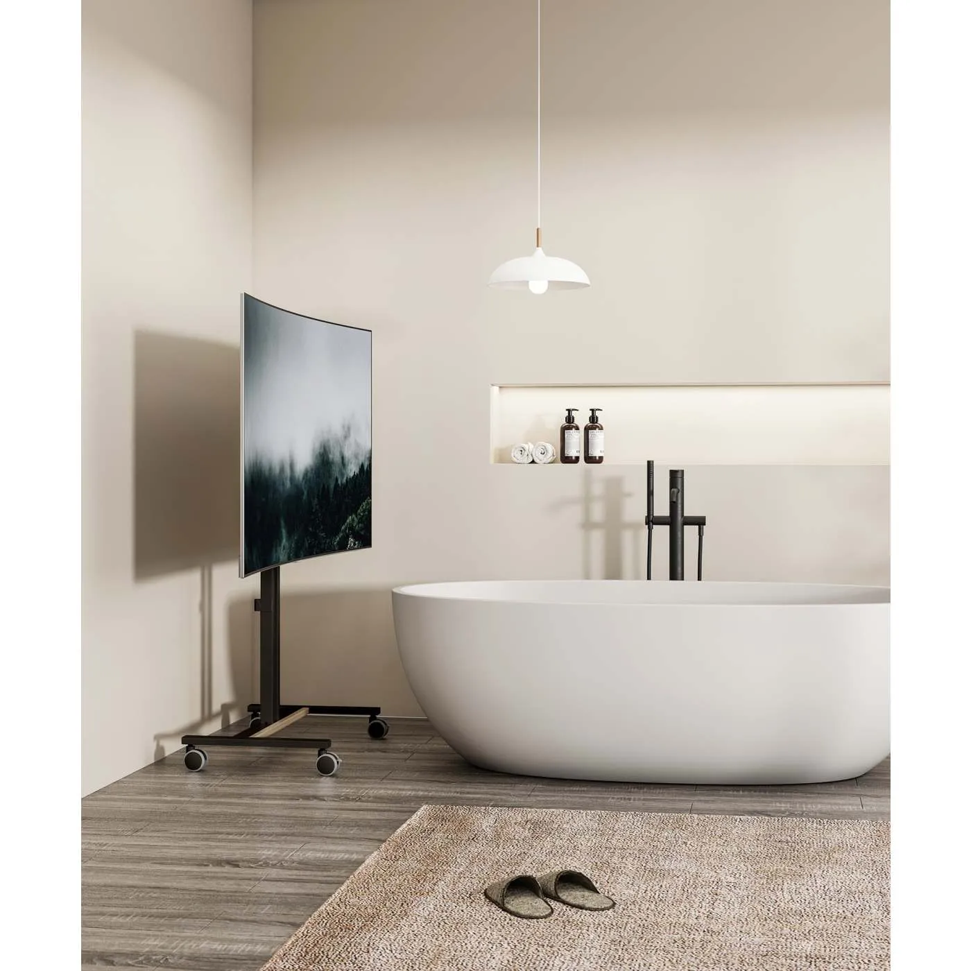 Manhattan Carrello TV 34-55" Ruote Altezza Regolabile 35kg