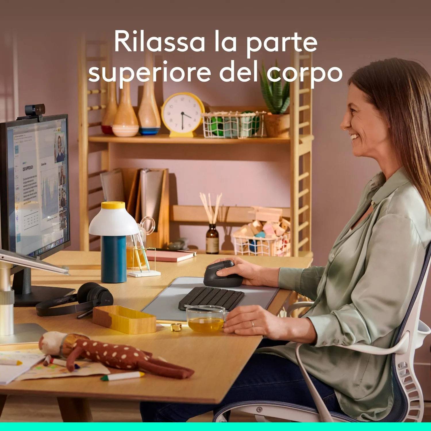 Logitech Lift mouse verticale grigio ergonomico 57°