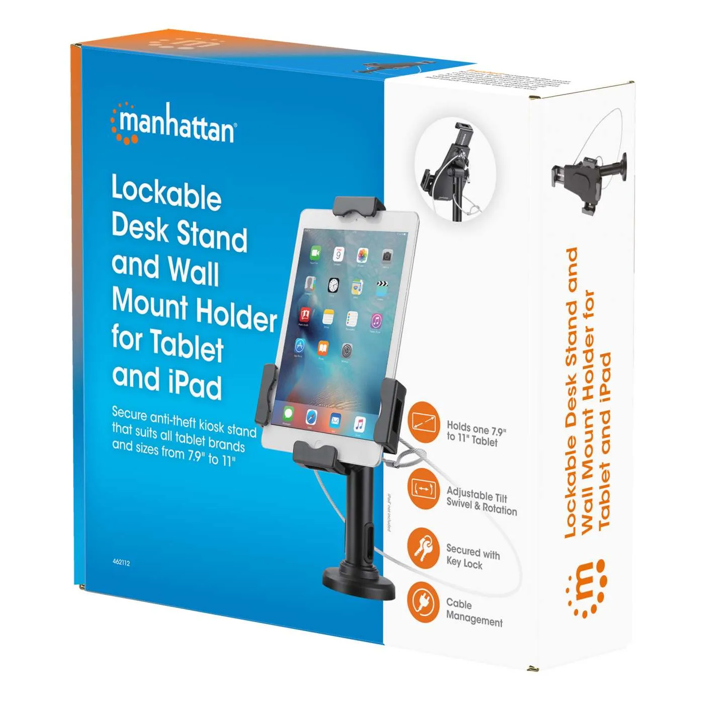 Manhattan Supporto Tablet Tavolo-Muro Antifurto Nero