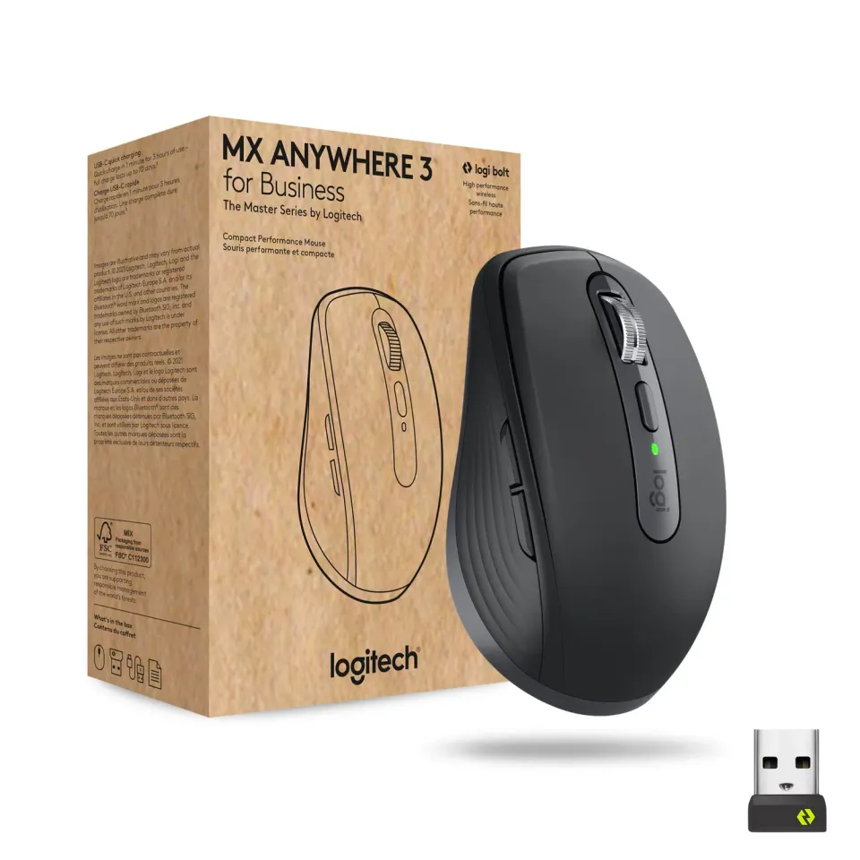 Logitech MX Anywhere 3 Business Mouse Grafite 4000 DPI