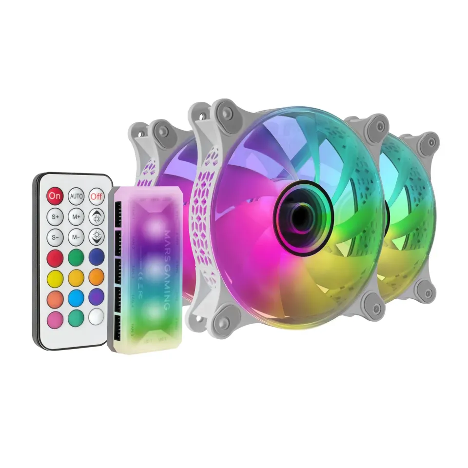 Mars Gaming MF-3DKIT kit 3 ventole ARGB 120mm bianco