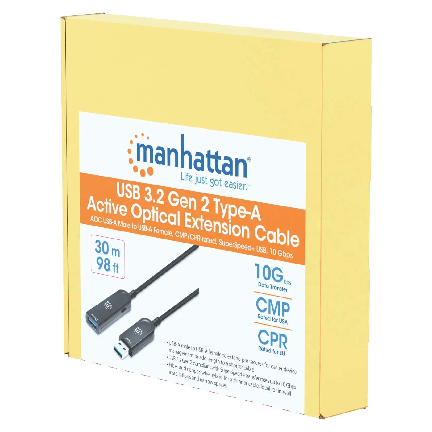 Manhattan Prolunga USB-A Ottica Attiva 10 Gbps 30 m