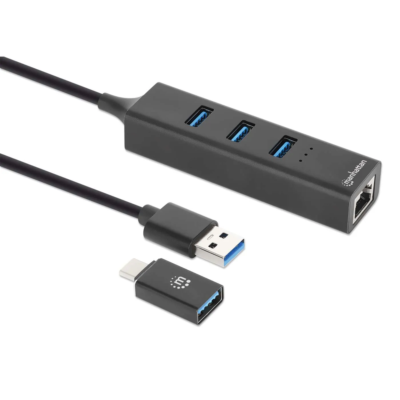 Manhattan 3-Port USB 3.0 Combo Hub rete Gigabit Ethernet