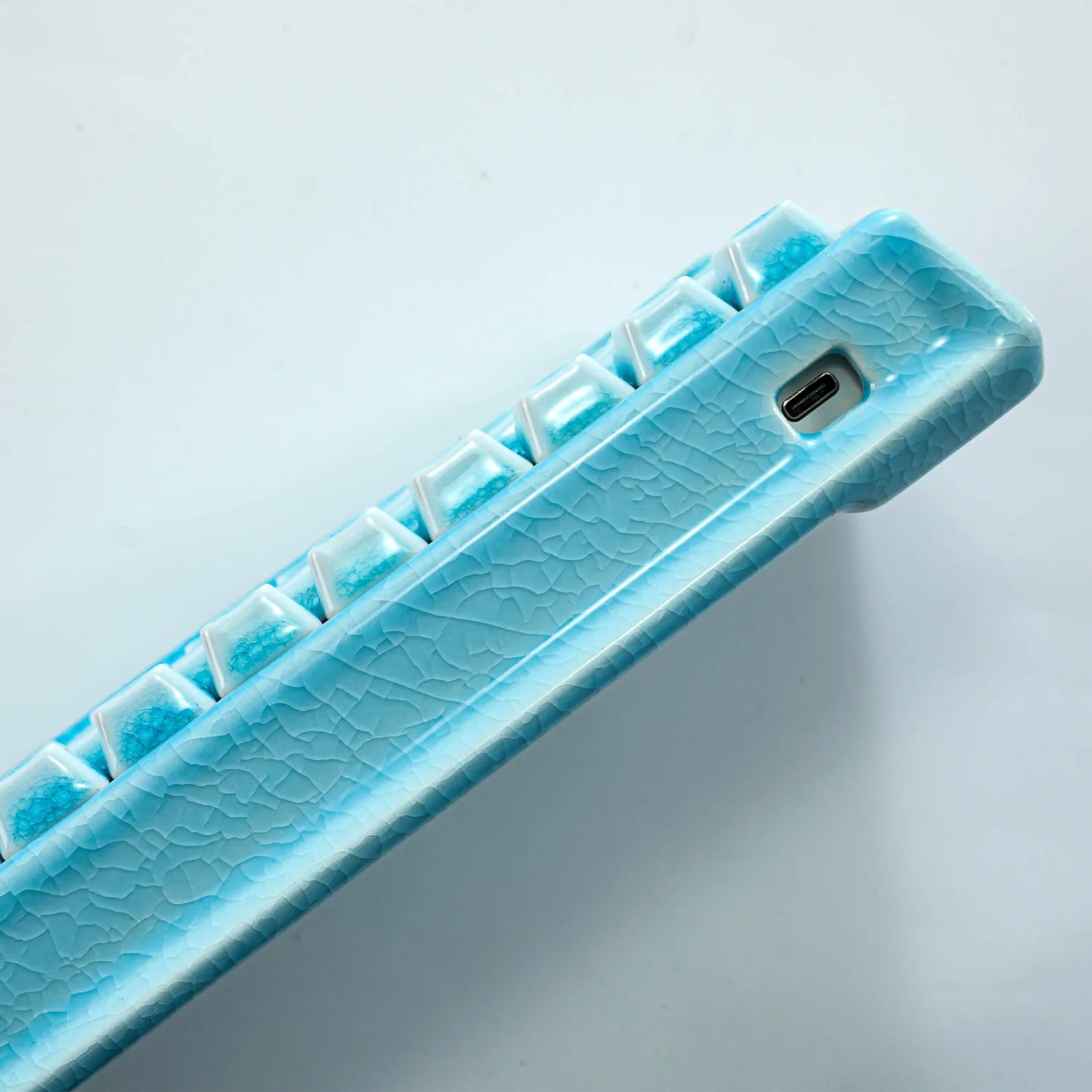 Cerakey Peak 60 case kit tastiera ceramica blu crazed 60%