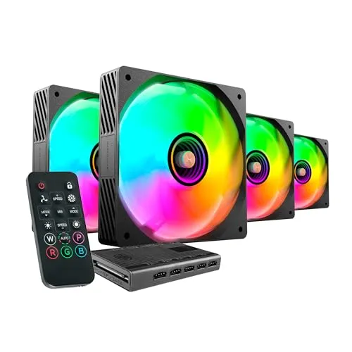 Mars Gaming MF-SI4KIT ventole PC 120mm kit 4x nero ARGB