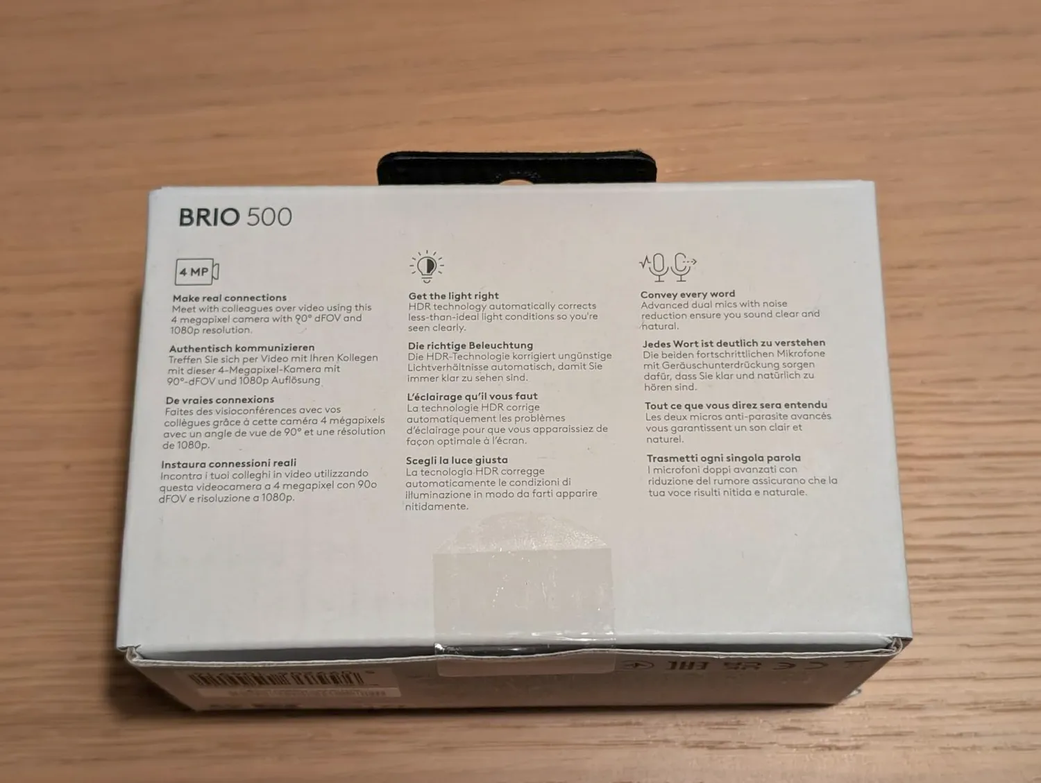 Logitech Brio 500 webcam Full HD 1080p grafite